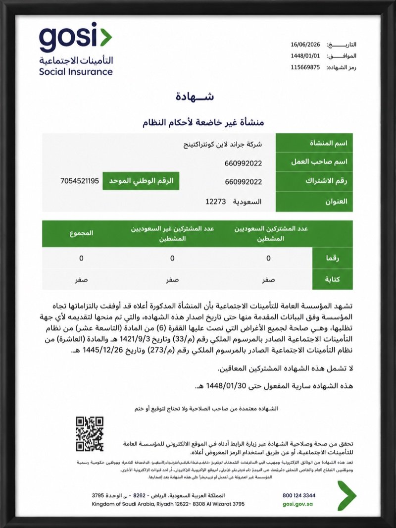 Grand Line certificate record 2